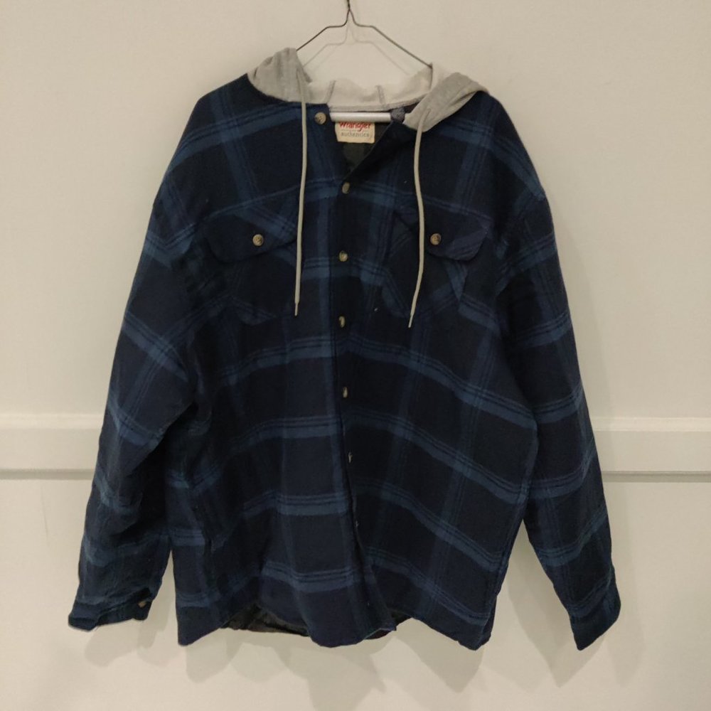 NWT Wrangler Authentics Men's Long Sleeve Quilted Jacket Size 2XL Blue $100 O194